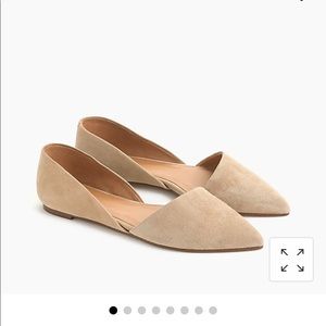 J Crew suede d’Orsay flats size 6.5. Color saddle
